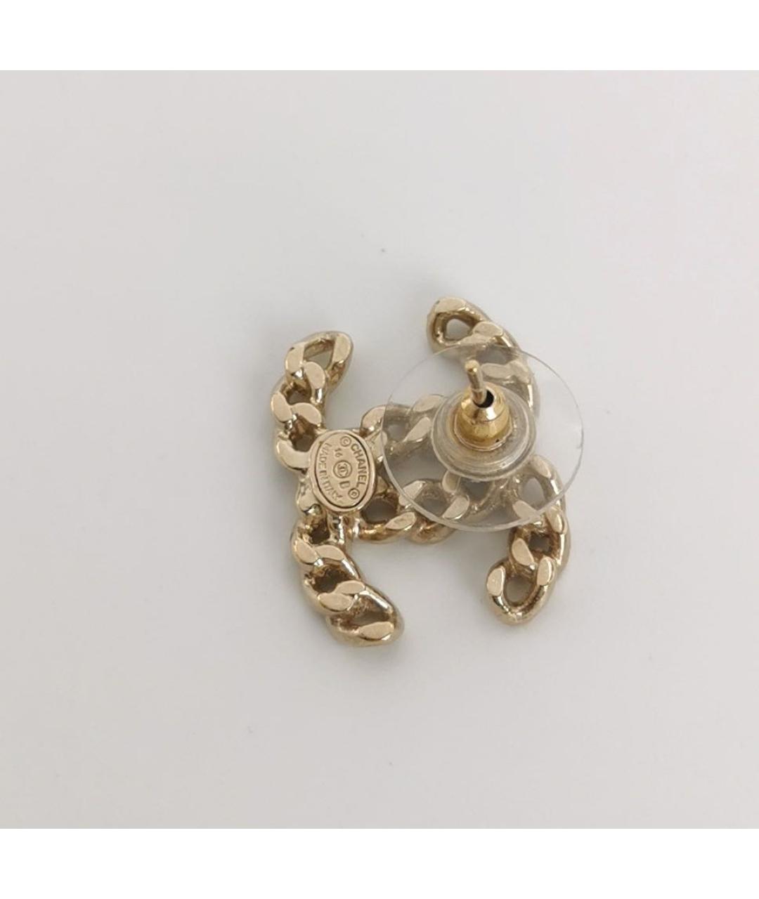 CHANEL Золотые металлические серьги, фото 3