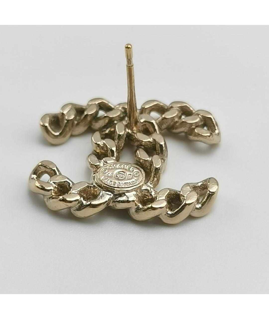 CHANEL Золотые металлические серьги, фото 5