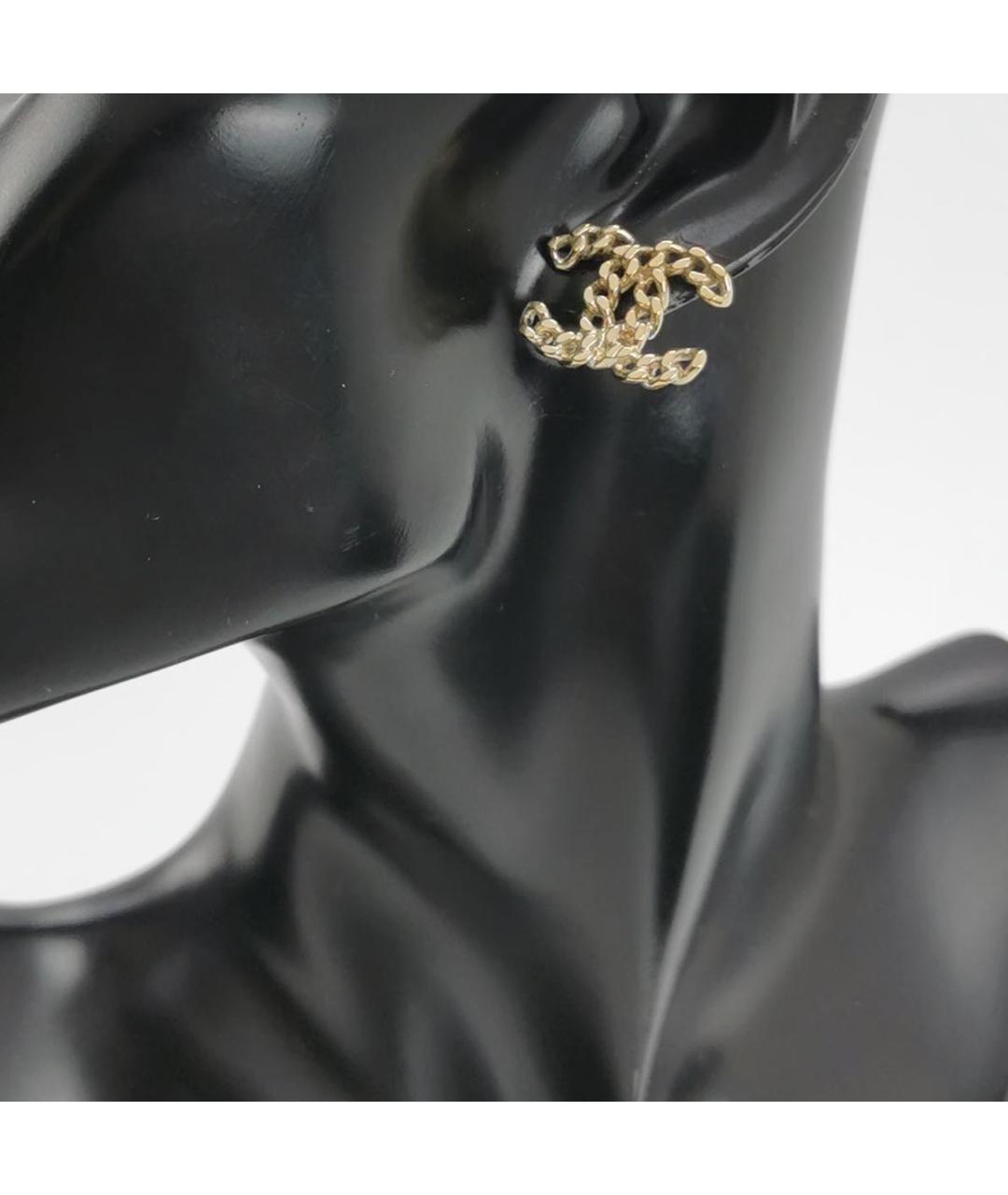 CHANEL Золотые металлические серьги, фото 8