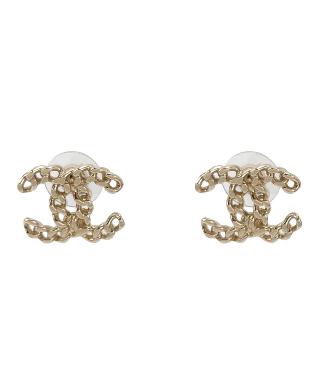 CHANEL Золотые металлические серьги, фото 1
