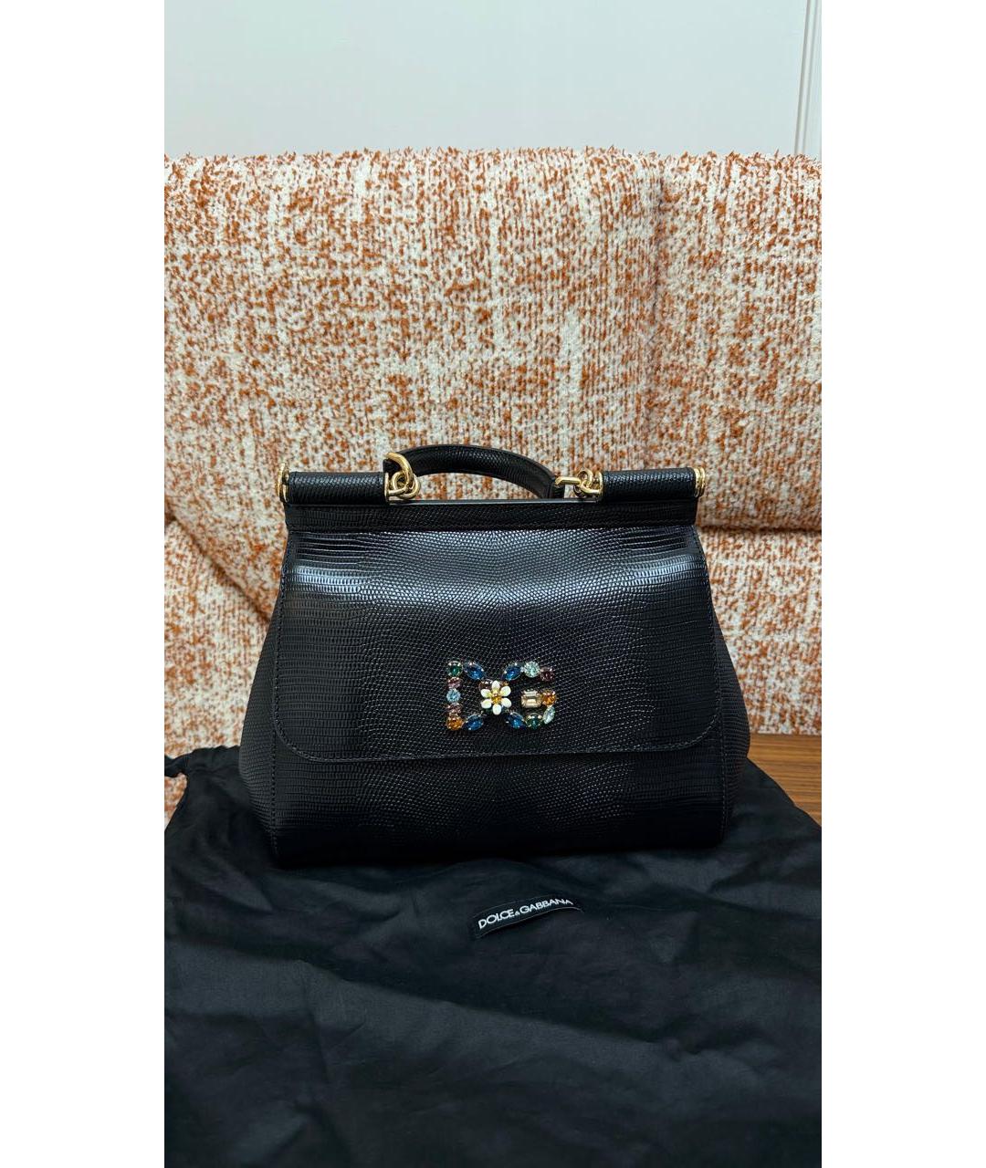 DOLCE&GABBANA Черная сумка через плечо из искусственной кожи, фото 2