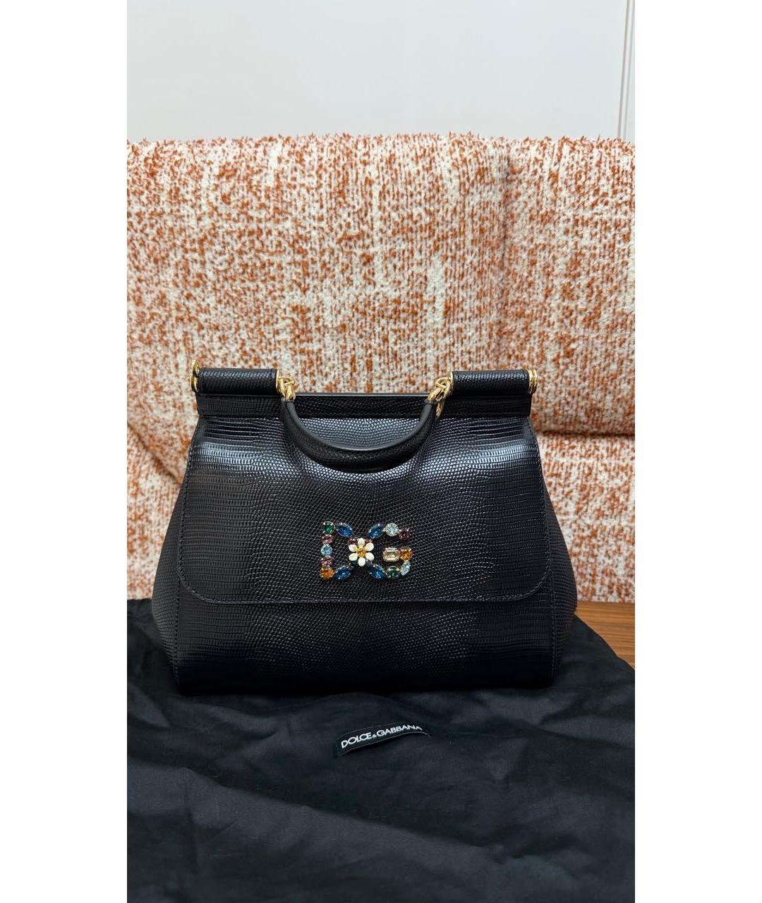 DOLCE&GABBANA Черная сумка через плечо из искусственной кожи, фото 5