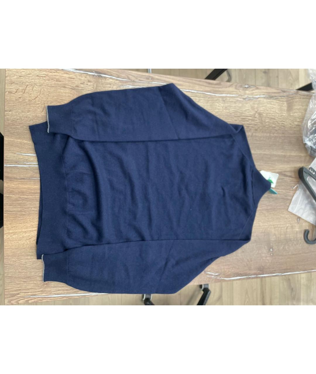 BRUNELLO CUCINELLI Темно-синий кашемировый джемпер / свитер, фото 2