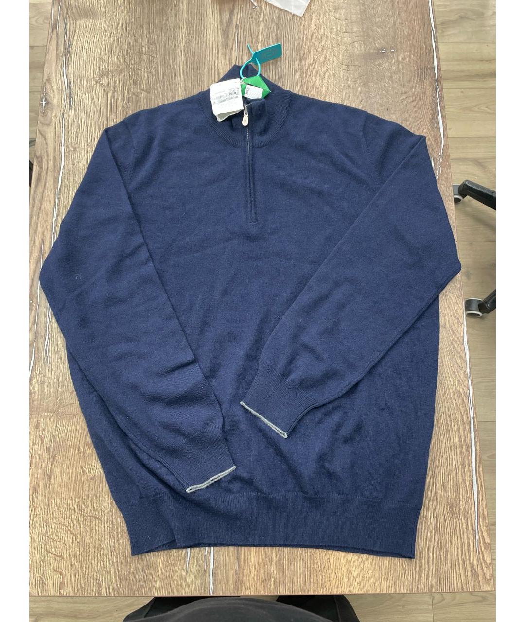 BRUNELLO CUCINELLI Темно-синий кашемировый джемпер / свитер, фото 5