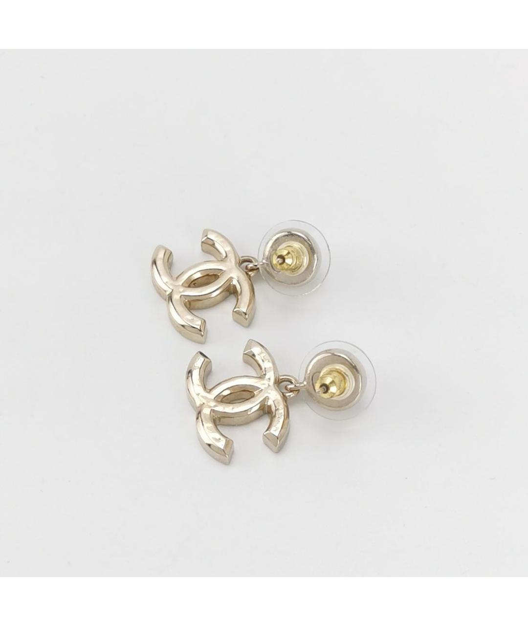 CHANEL Черные металлические серьги, фото 2