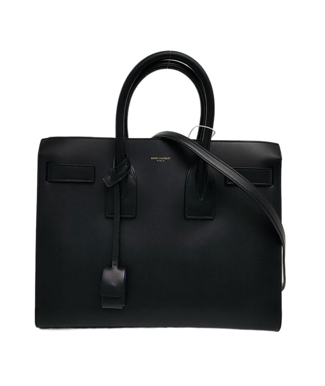 SAINT LAURENT Черная кожаная сумка через плечо, фото 1