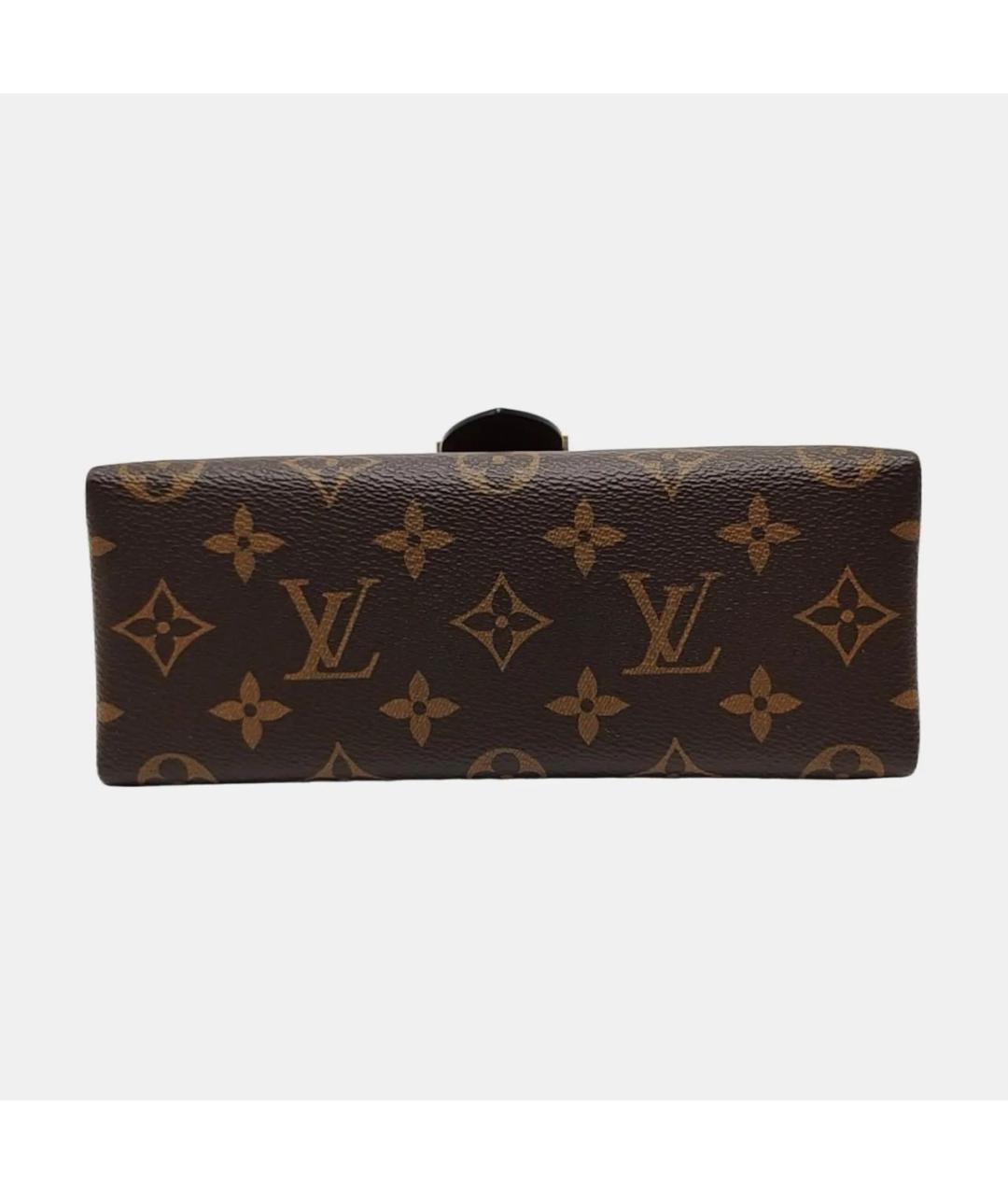LOUIS VUITTON Коричневая кожаная сумка с короткими ручками, фото 4