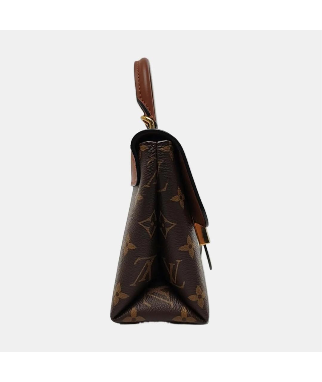 LOUIS VUITTON Коричневая кожаная сумка с короткими ручками, фото 3