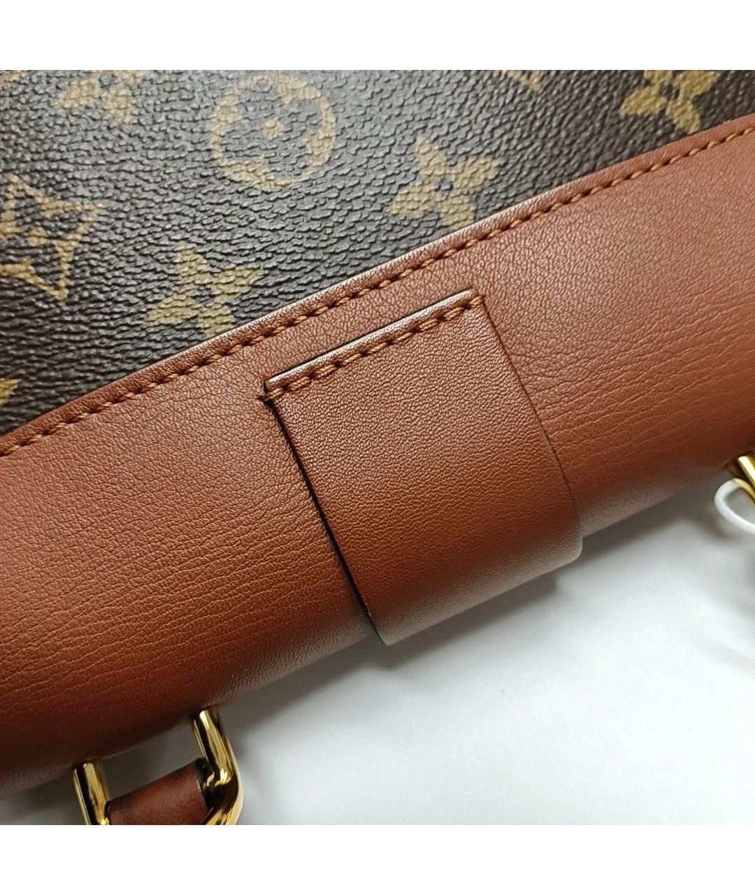 LOUIS VUITTON Коричневая кожаная сумка с короткими ручками, фото 8