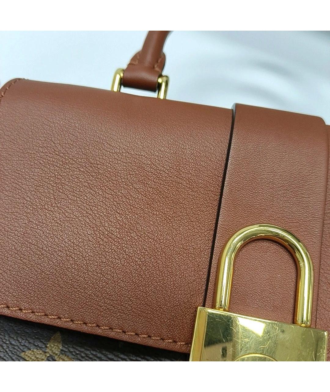 LOUIS VUITTON Коричневая кожаная сумка с короткими ручками, фото 6