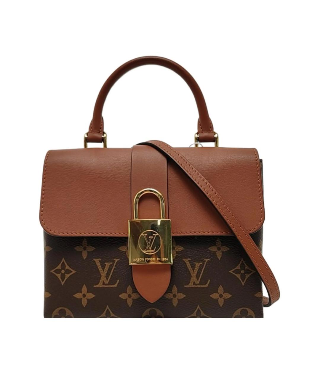 LOUIS VUITTON Коричневая кожаная сумка с короткими ручками, фото 1