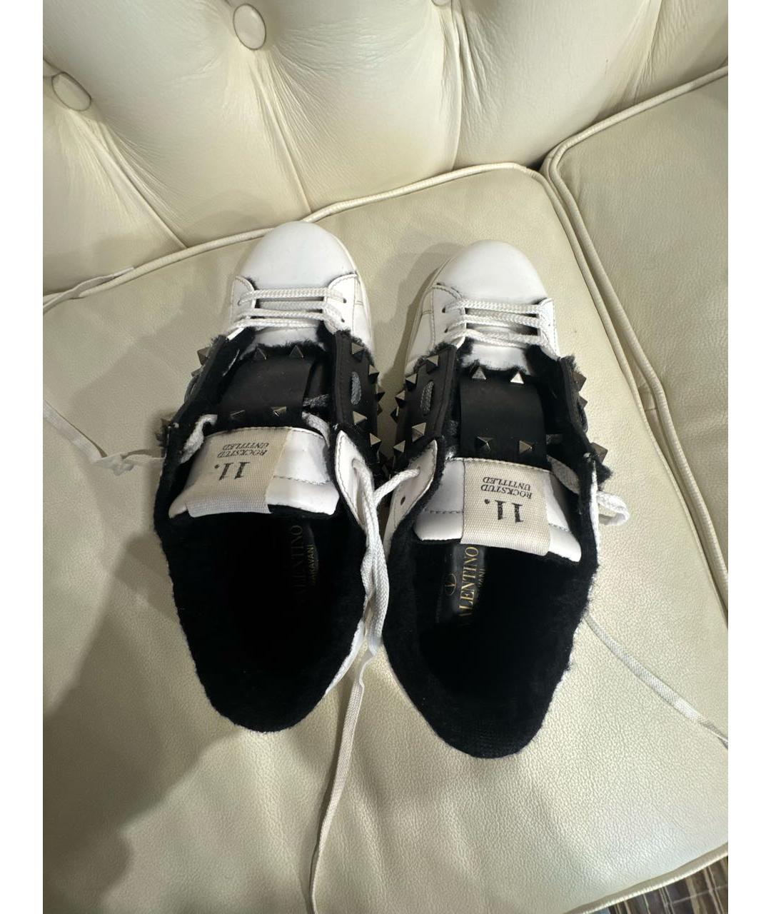 VALENTINO Кожаные низкие кроссовки / кеды, фото 3