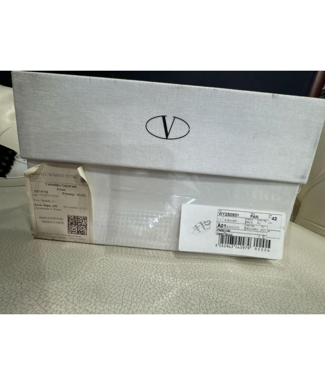 VALENTINO Кожаные низкие кроссовки / кеды, фото 5