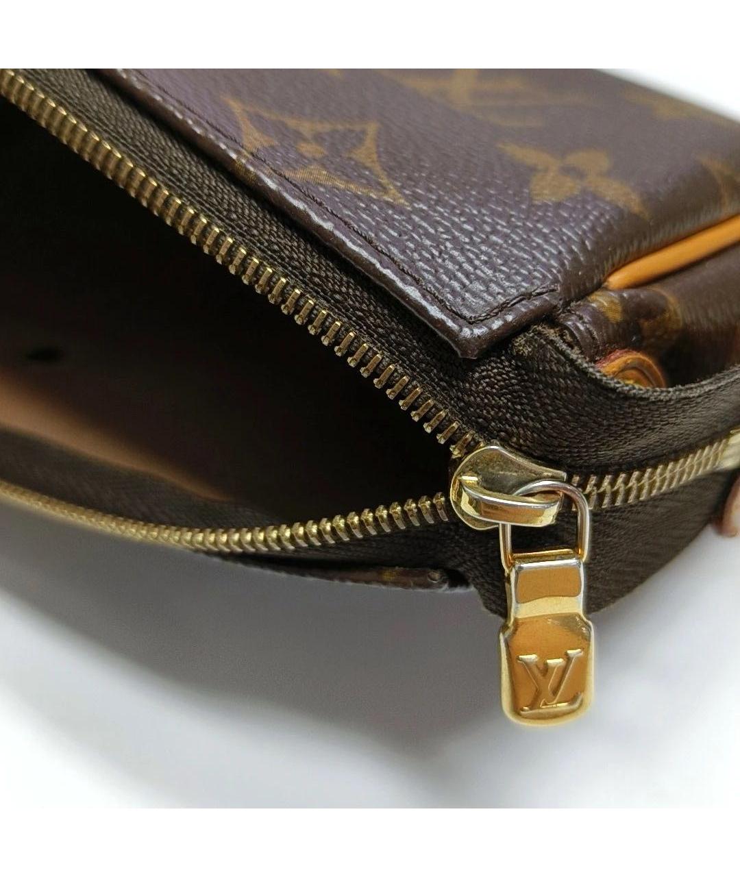 LOUIS VUITTON Коричневая кожаная сумка с короткими ручками, фото 7