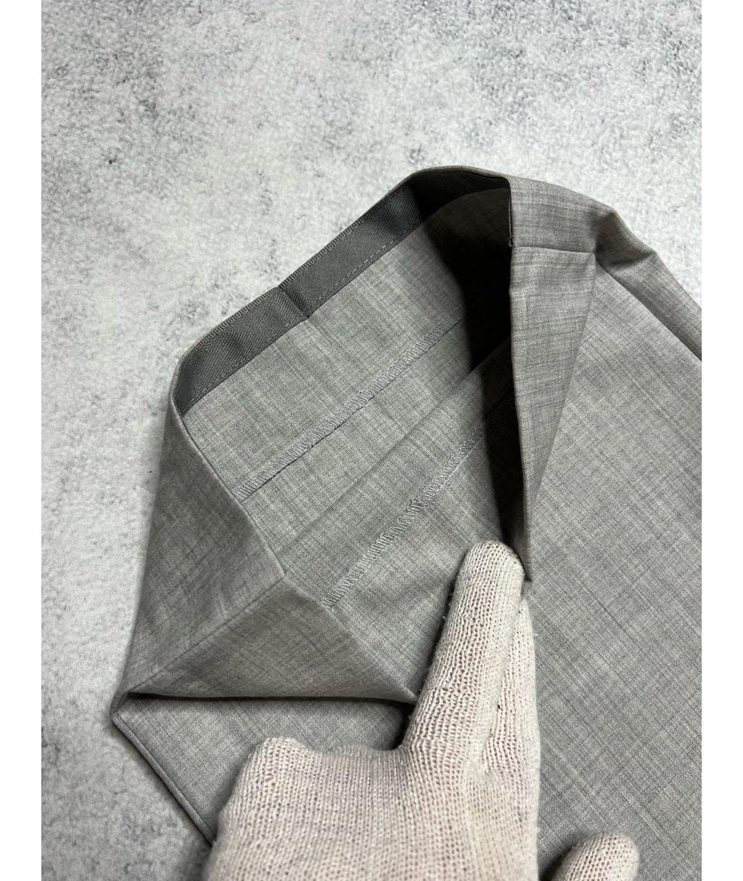 VERSACE Серые шерстяные классические брюки, фото 4
