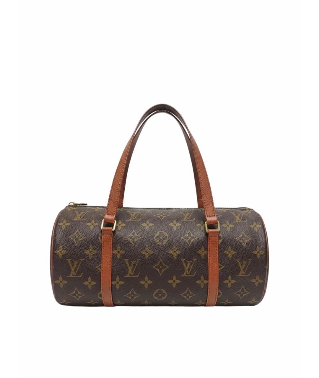 LOUIS VUITTON Коричневая кожаная сумка с короткими ручками, фото 1