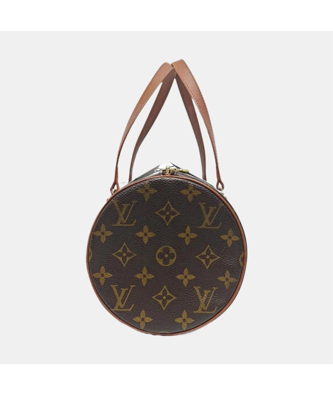LOUIS VUITTON Коричневая кожаная сумка с короткими ручками, фото 3