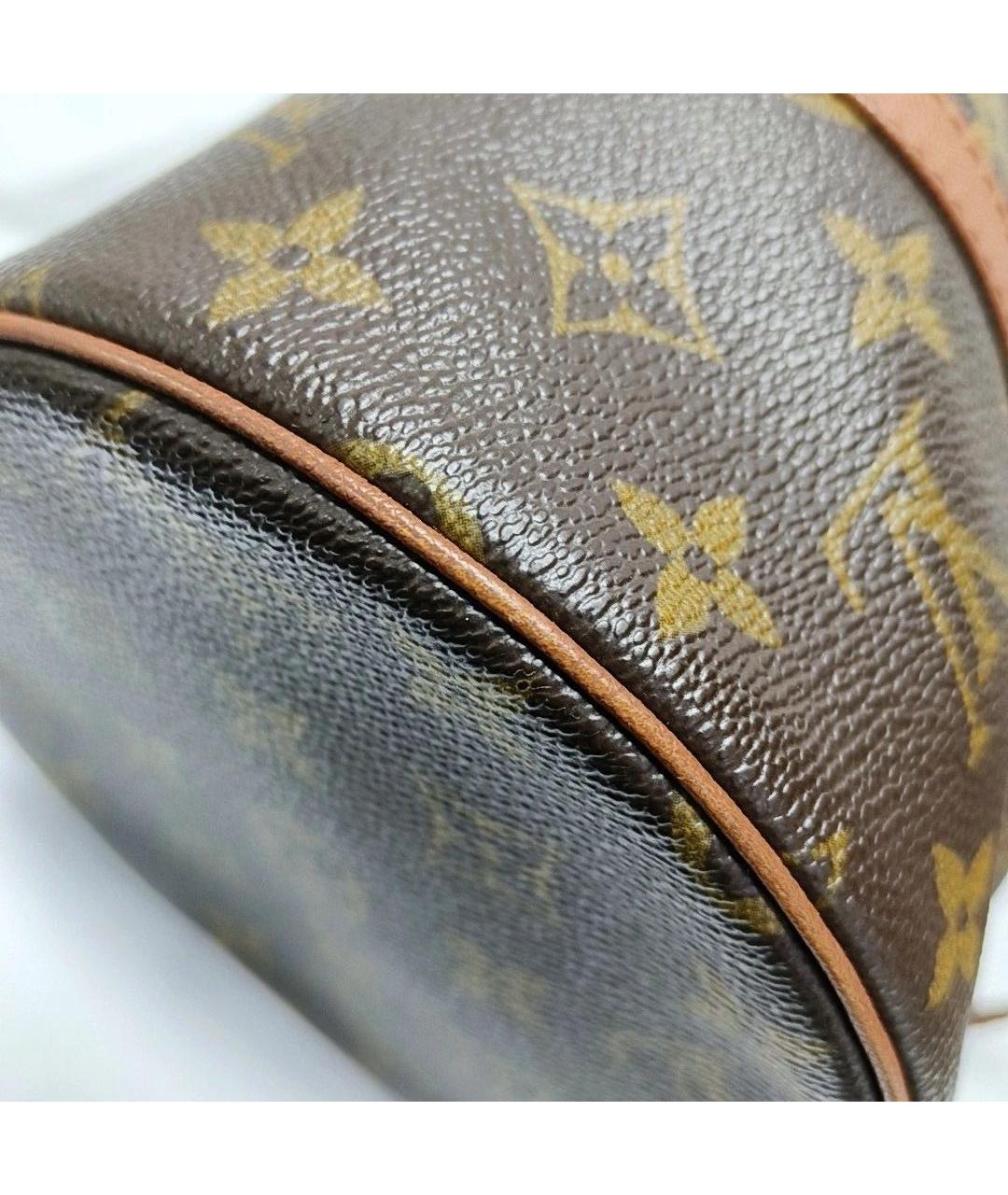 LOUIS VUITTON Коричневая кожаная сумка с короткими ручками, фото 8