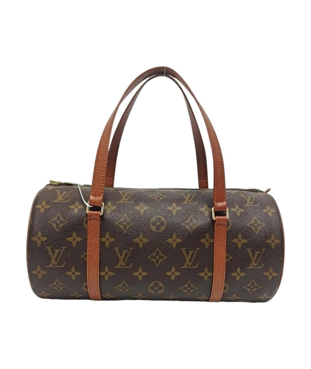 LOUIS VUITTON Коричневая кожаная сумка с короткими ручками, фото 9