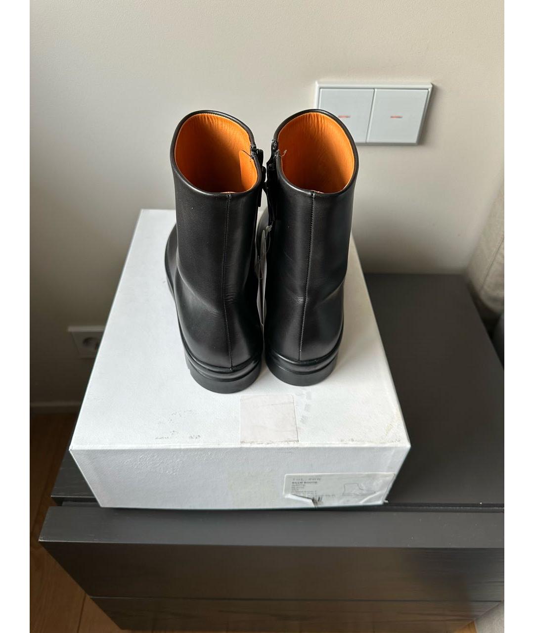 THE ROW Черные кожаные ботинки, фото 7