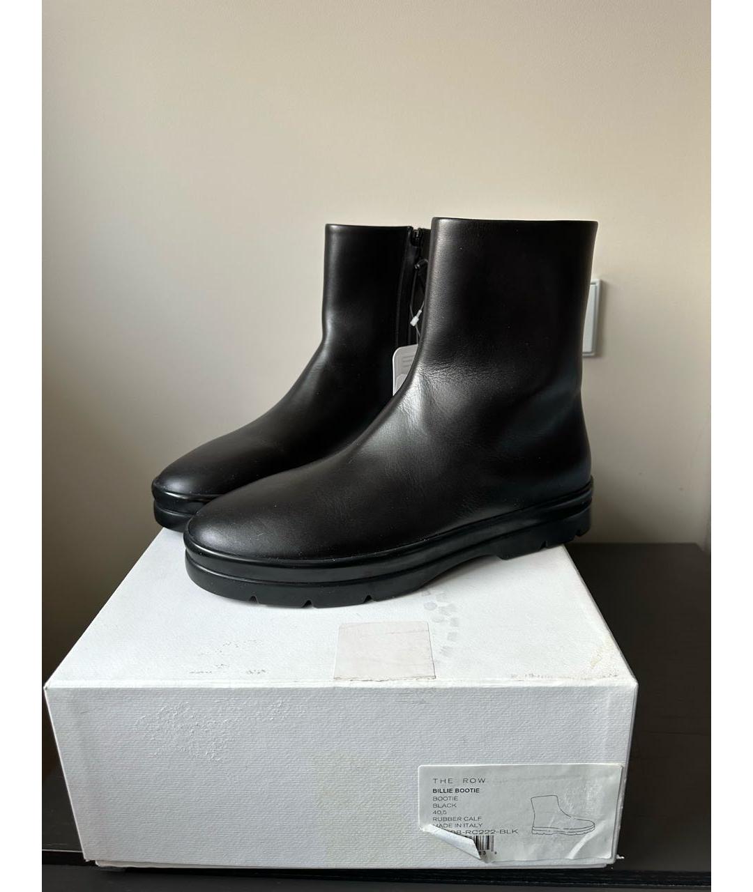 THE ROW Черные кожаные ботинки, фото 6