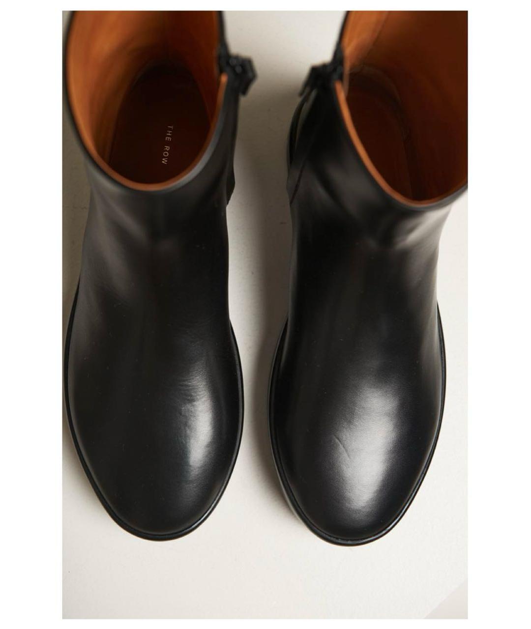 THE ROW Черные кожаные ботинки, фото 3