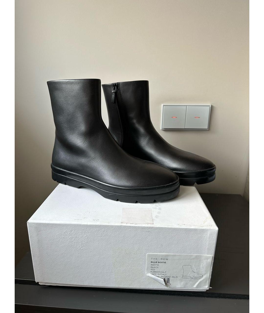 THE ROW Черные кожаные ботинки, фото 4