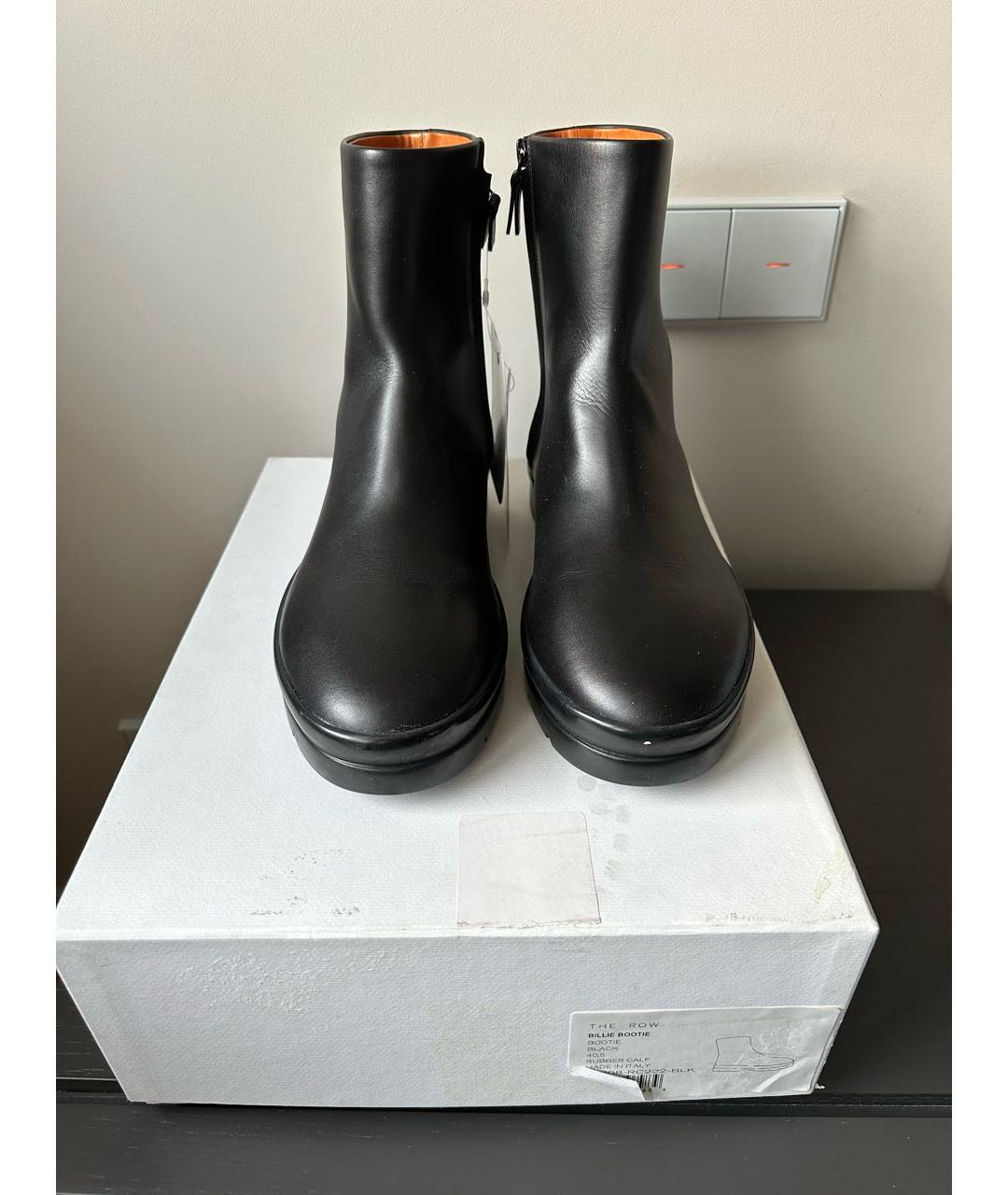 THE ROW Черные кожаные ботинки, фото 5