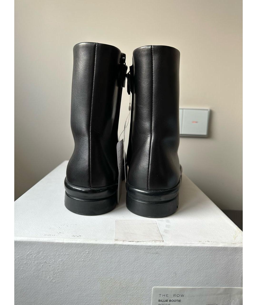 THE ROW Черные кожаные ботинки, фото 8