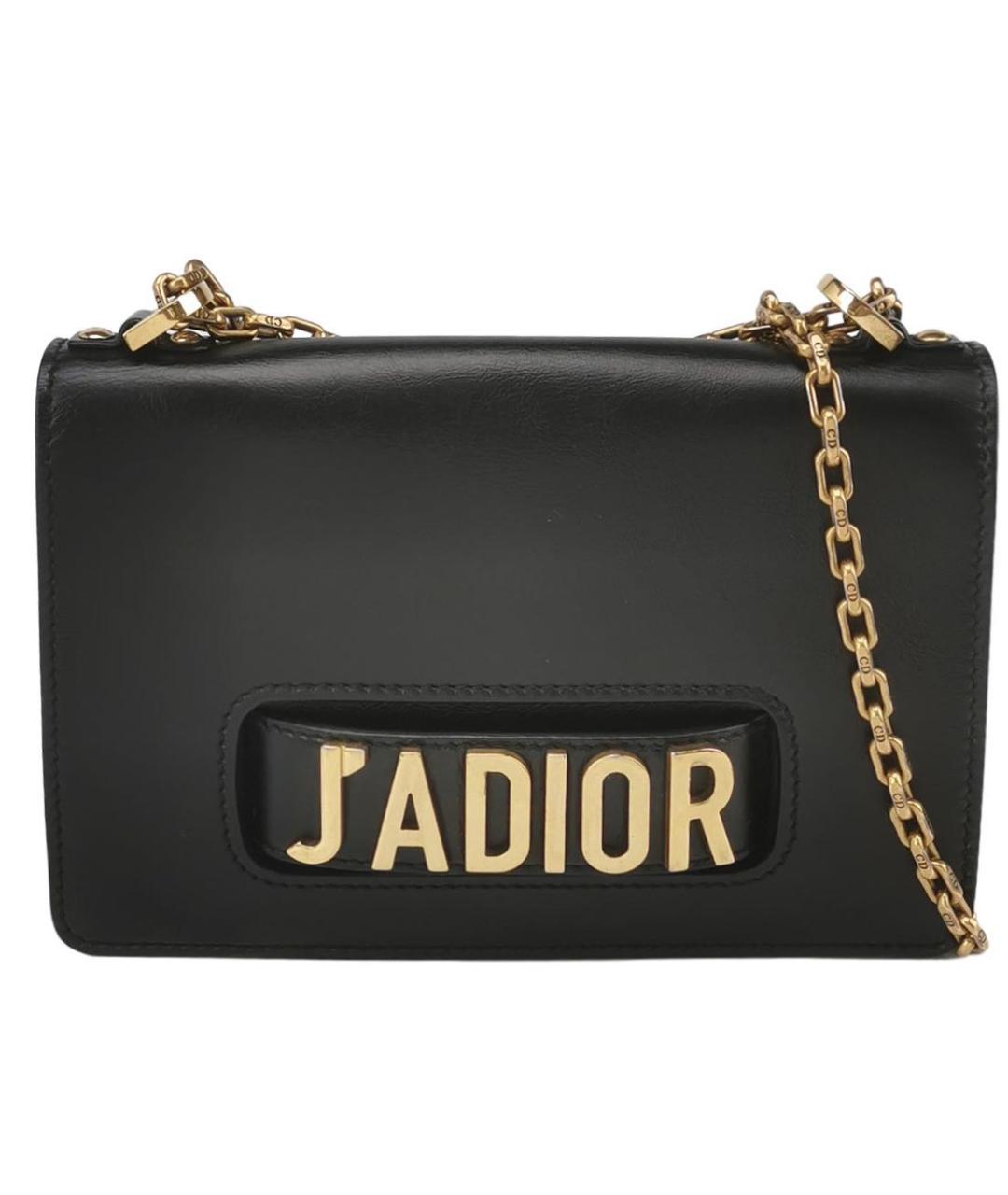 CHRISTIAN DIOR Черная кожаная сумка через плечо, фото 1