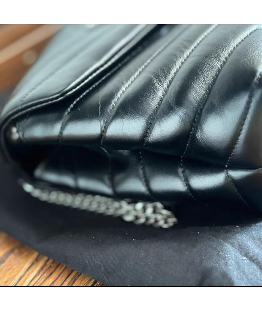 SAINT LAURENT Черная кожаная сумка через плечо, фото 4