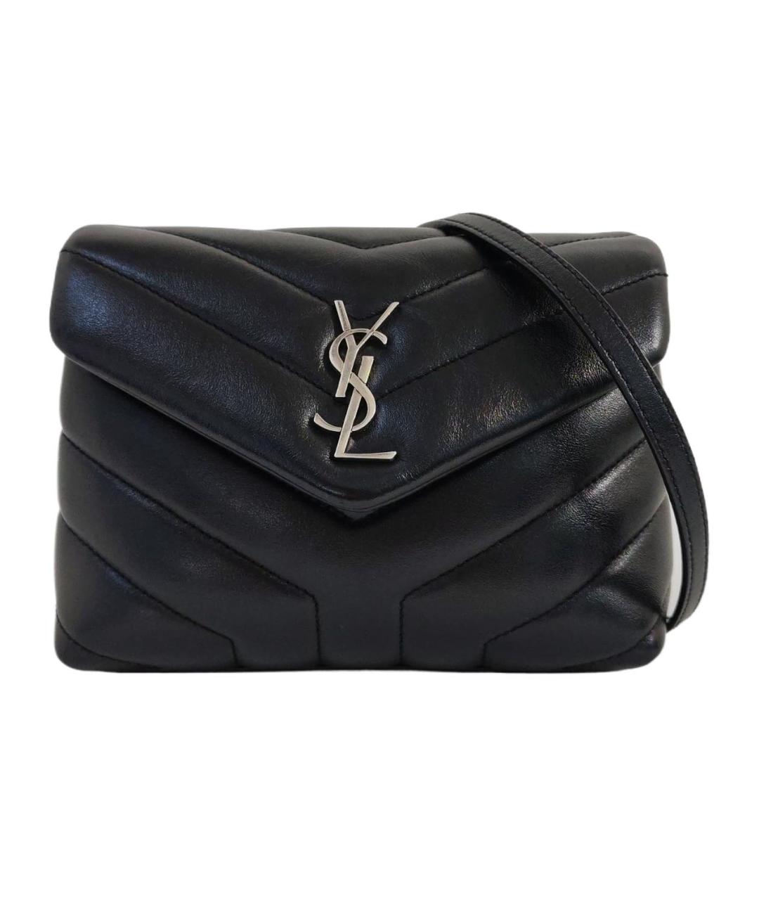 SAINT LAURENT Черная кожаная сумка через плечо, фото 1