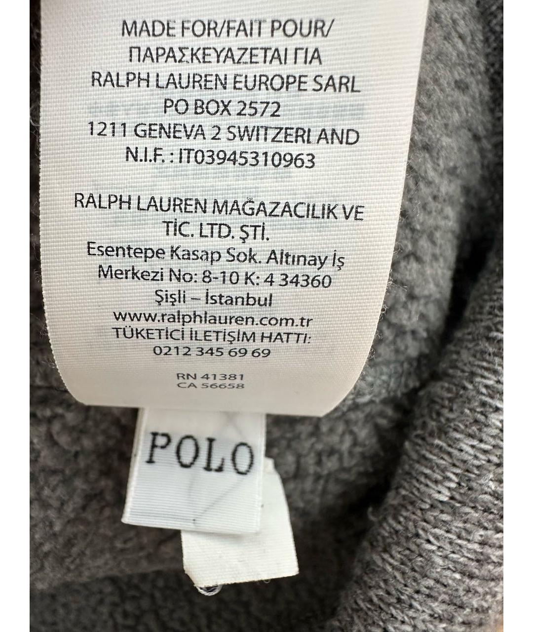 POLO RALPH LAUREN Серый полиэстеровый джемпер / свитер, фото 5