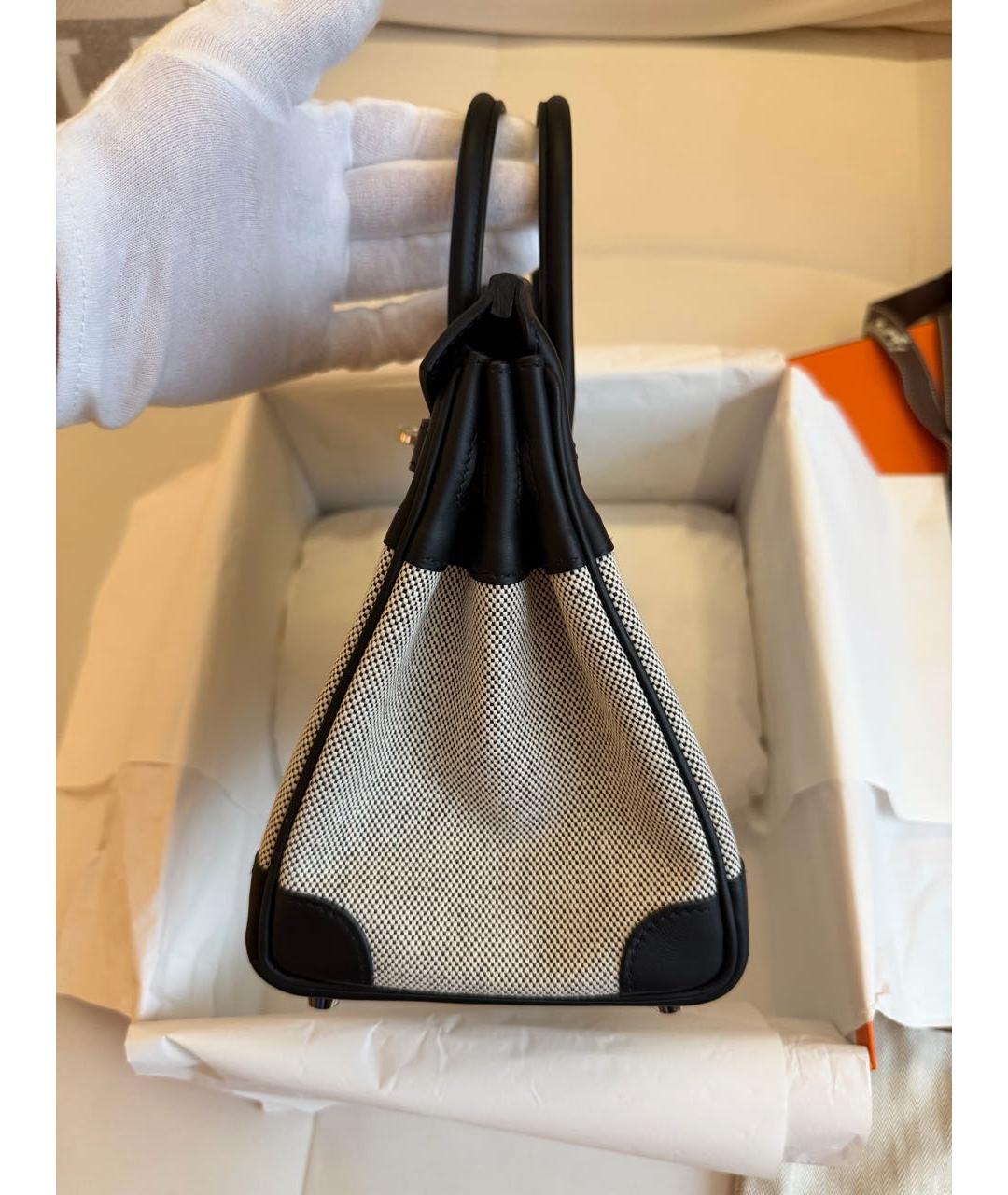 HERMES Серая тканевая сумка с короткими ручками, фото 7