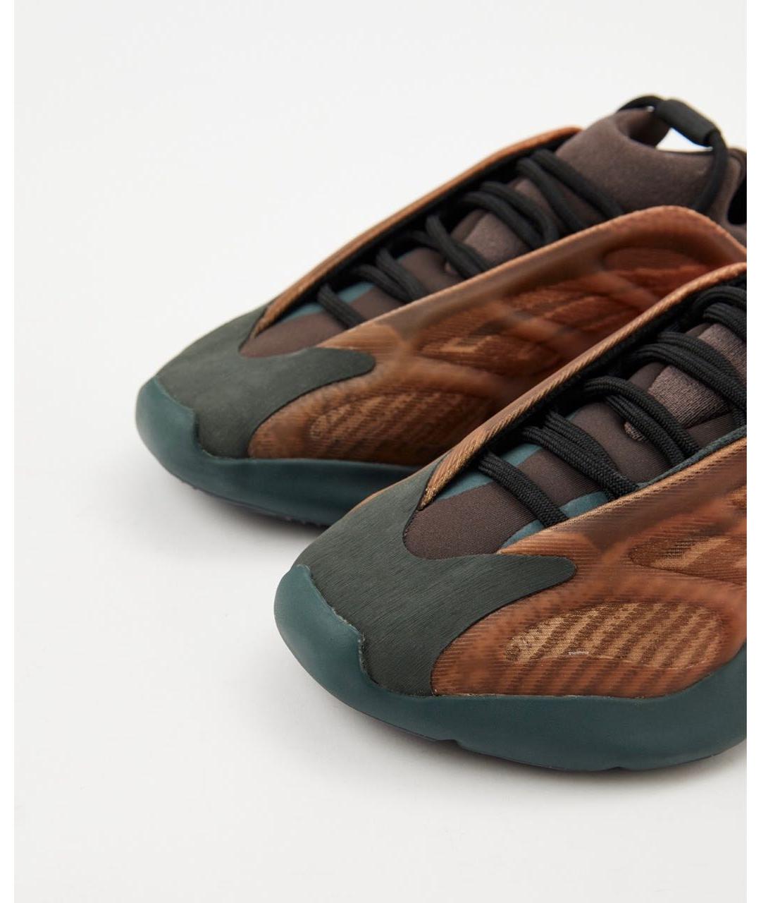 ADIDAS YEEZY Коричневые нубуковые низкие кроссовки / кеды, фото 3