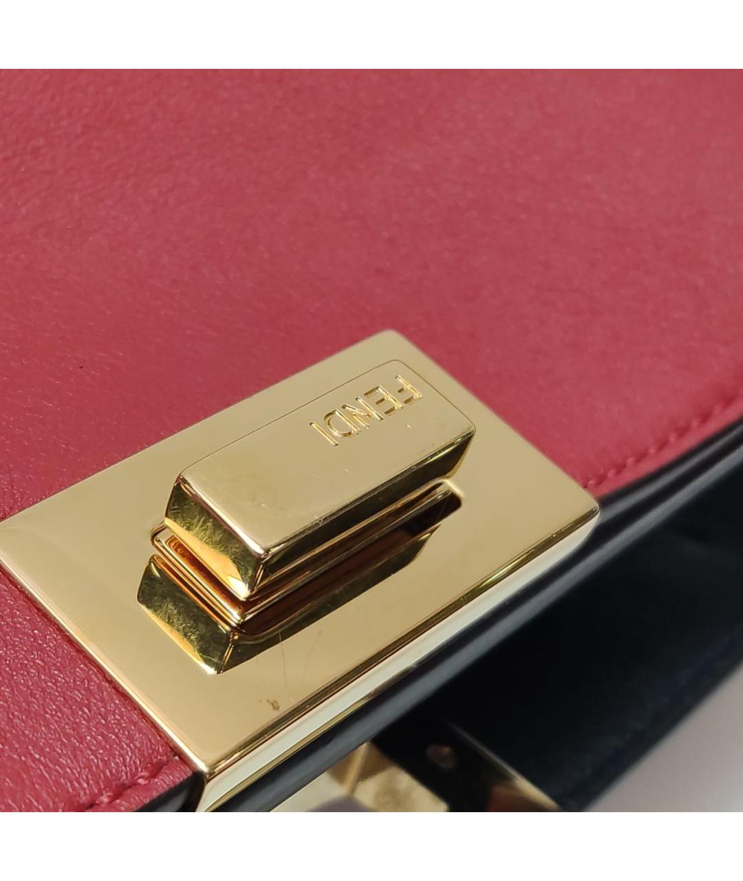 FENDI Красная кожаная сумка с короткими ручками, фото 8