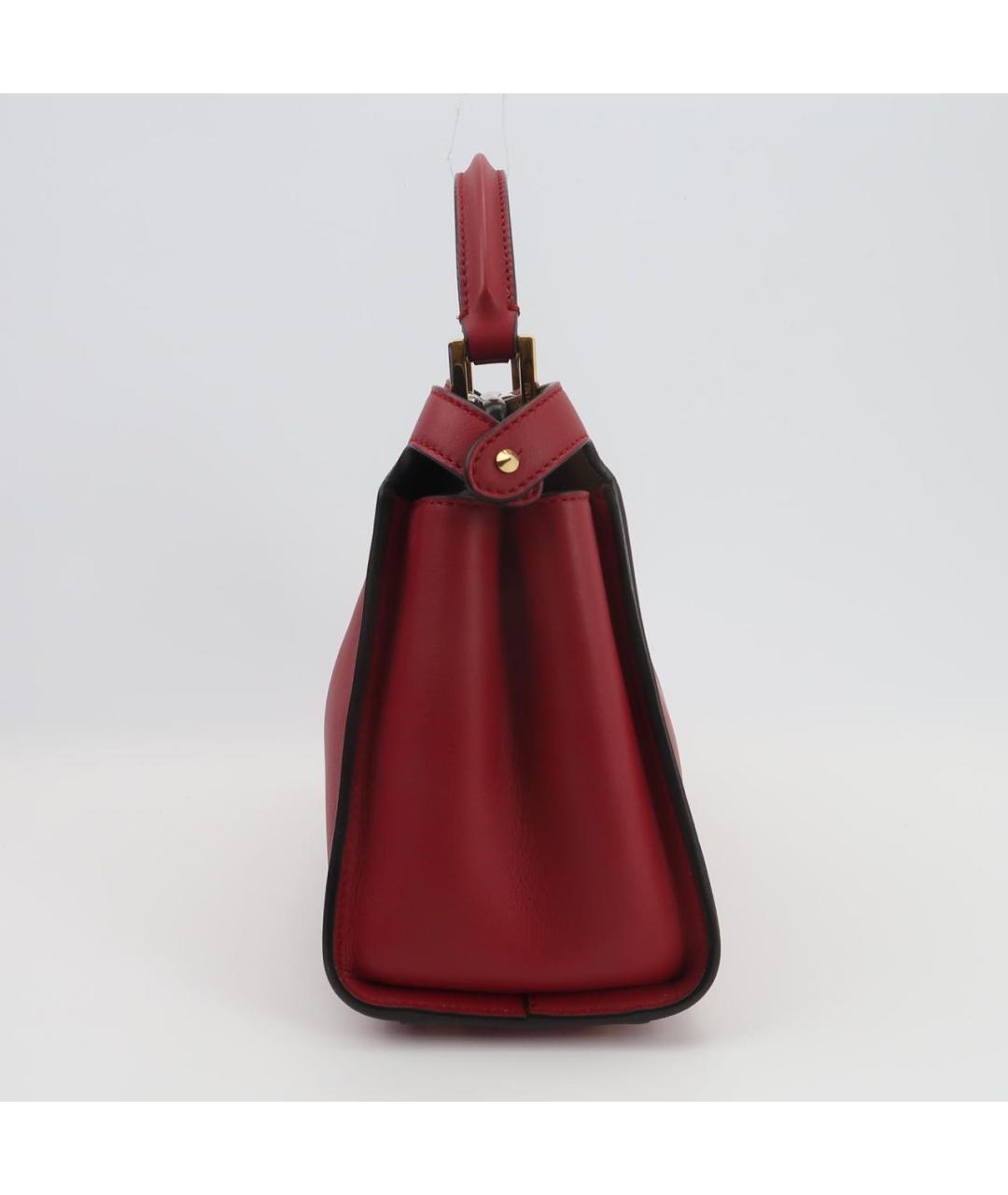 FENDI Красная кожаная сумка с короткими ручками, фото 3