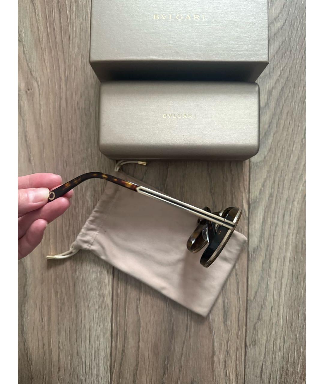 BVLGARI Коричневые пластиковые солнцезащитные очки, фото 7