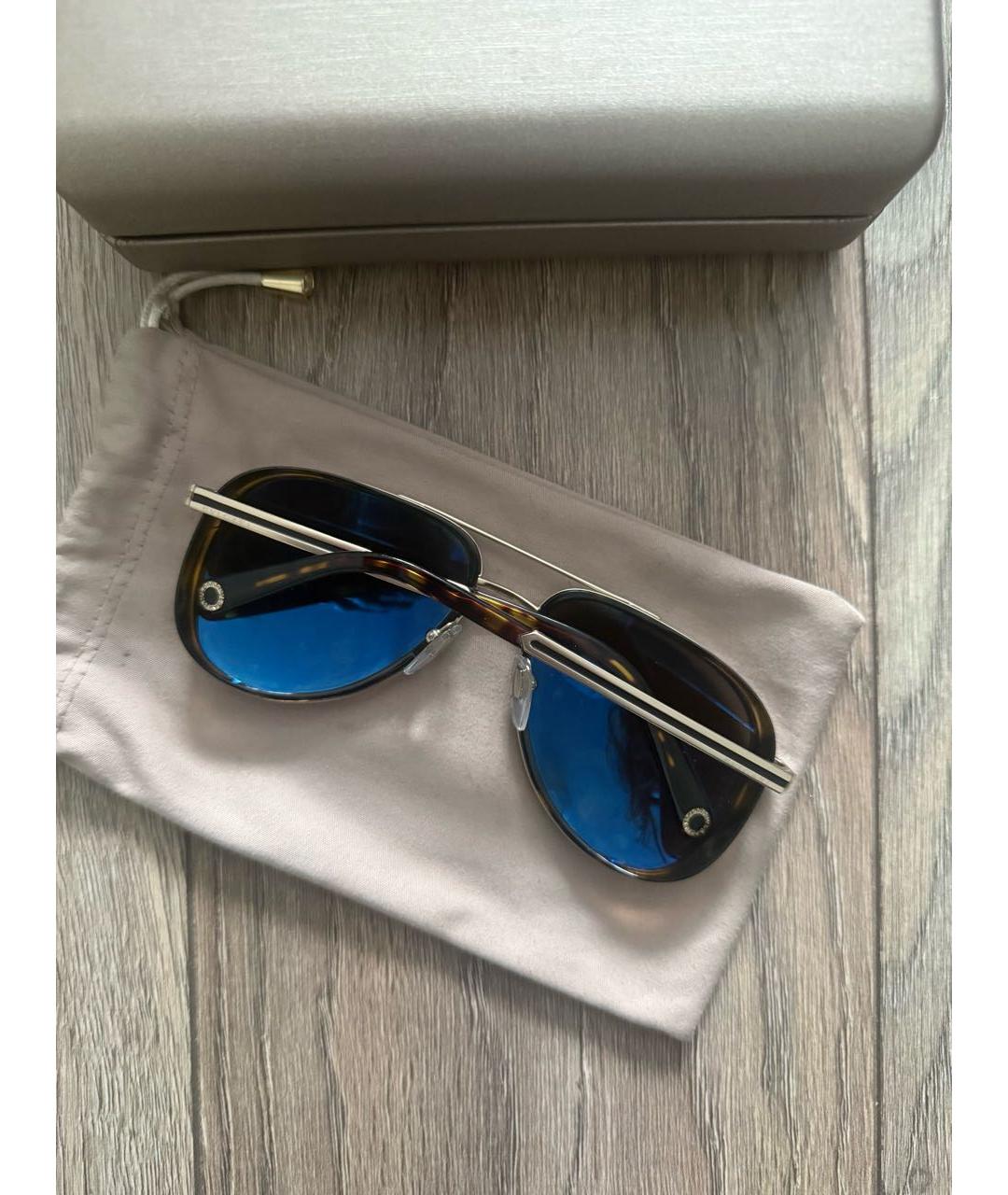 BVLGARI Коричневые пластиковые солнцезащитные очки, фото 3