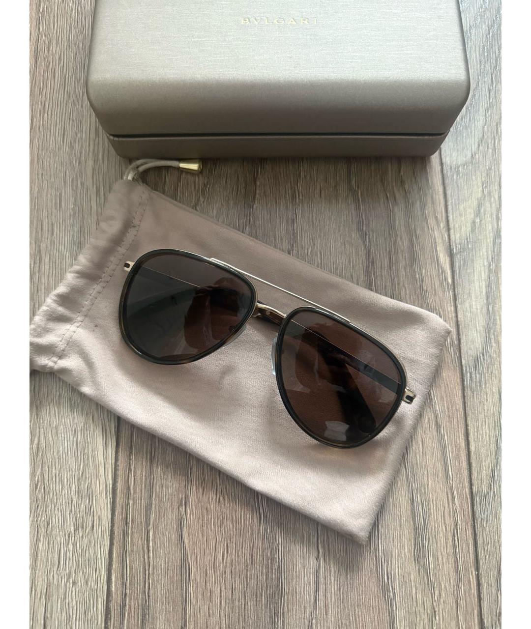 BVLGARI Коричневые пластиковые солнцезащитные очки, фото 2