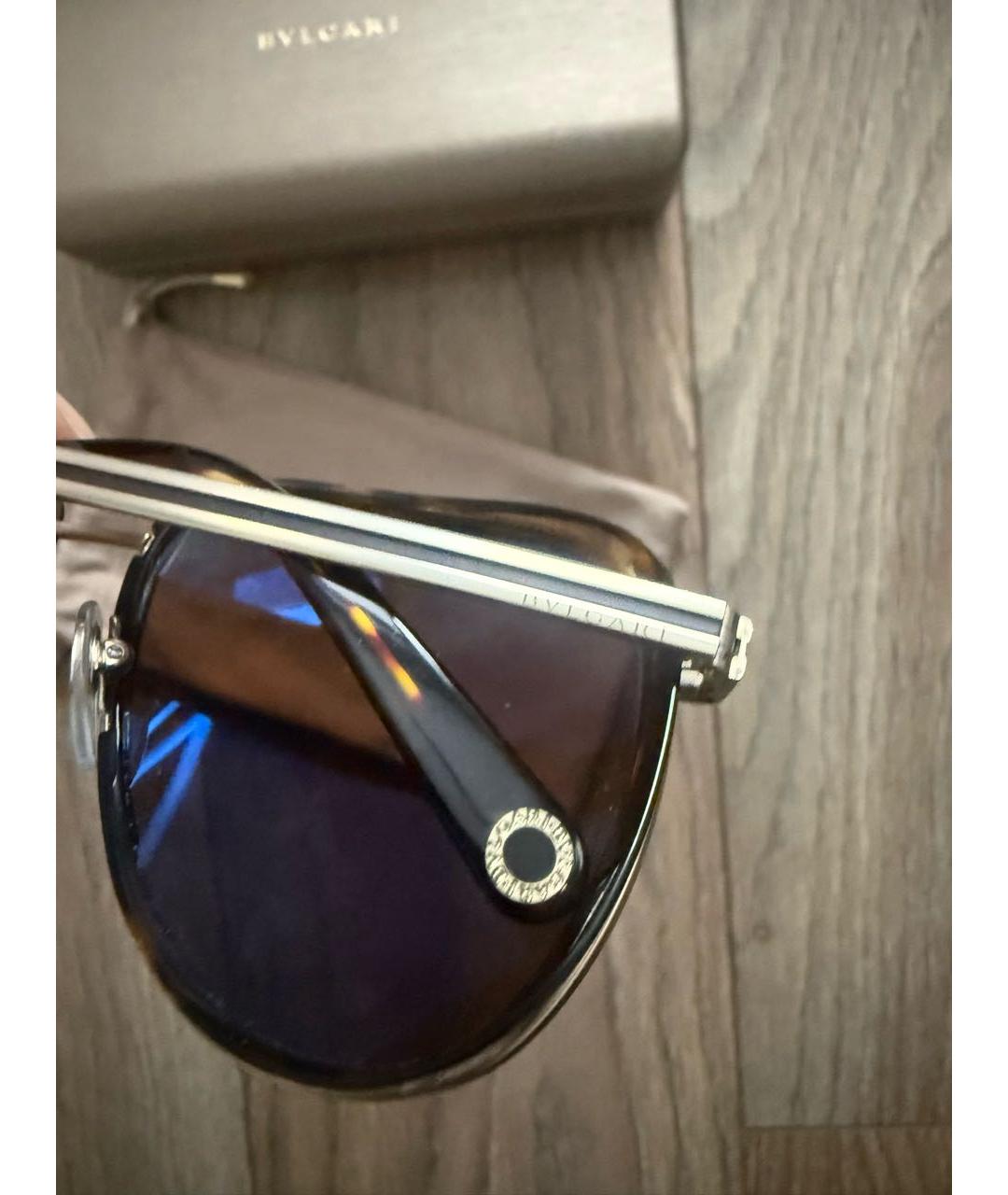 BVLGARI Коричневые пластиковые солнцезащитные очки, фото 5