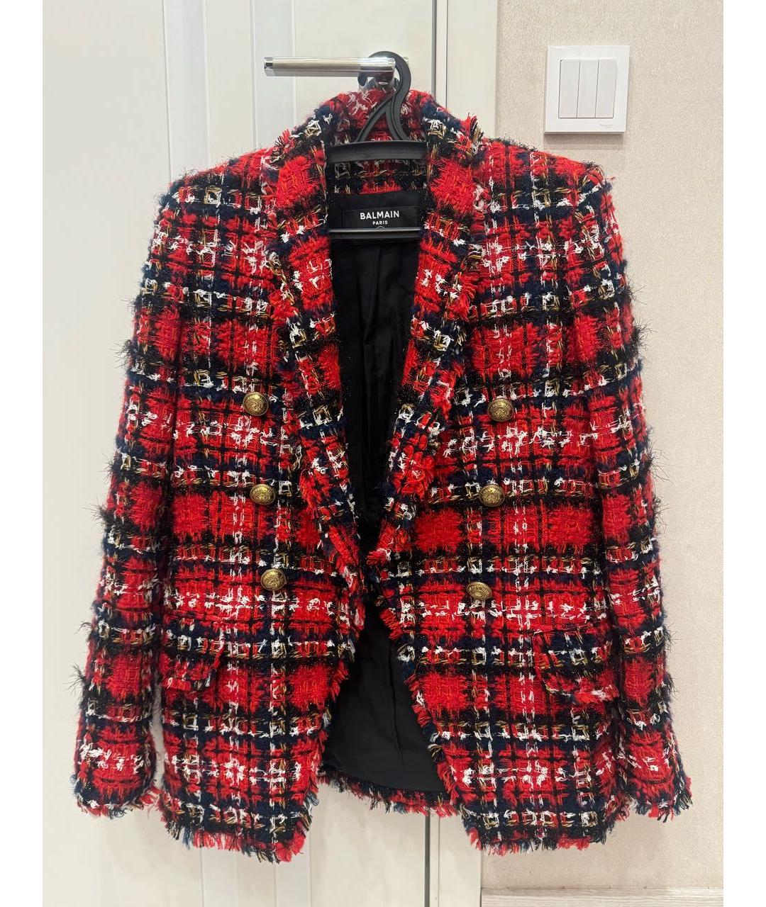 BALMAIN Бордовый шерстяной жакет/пиджак, фото 9