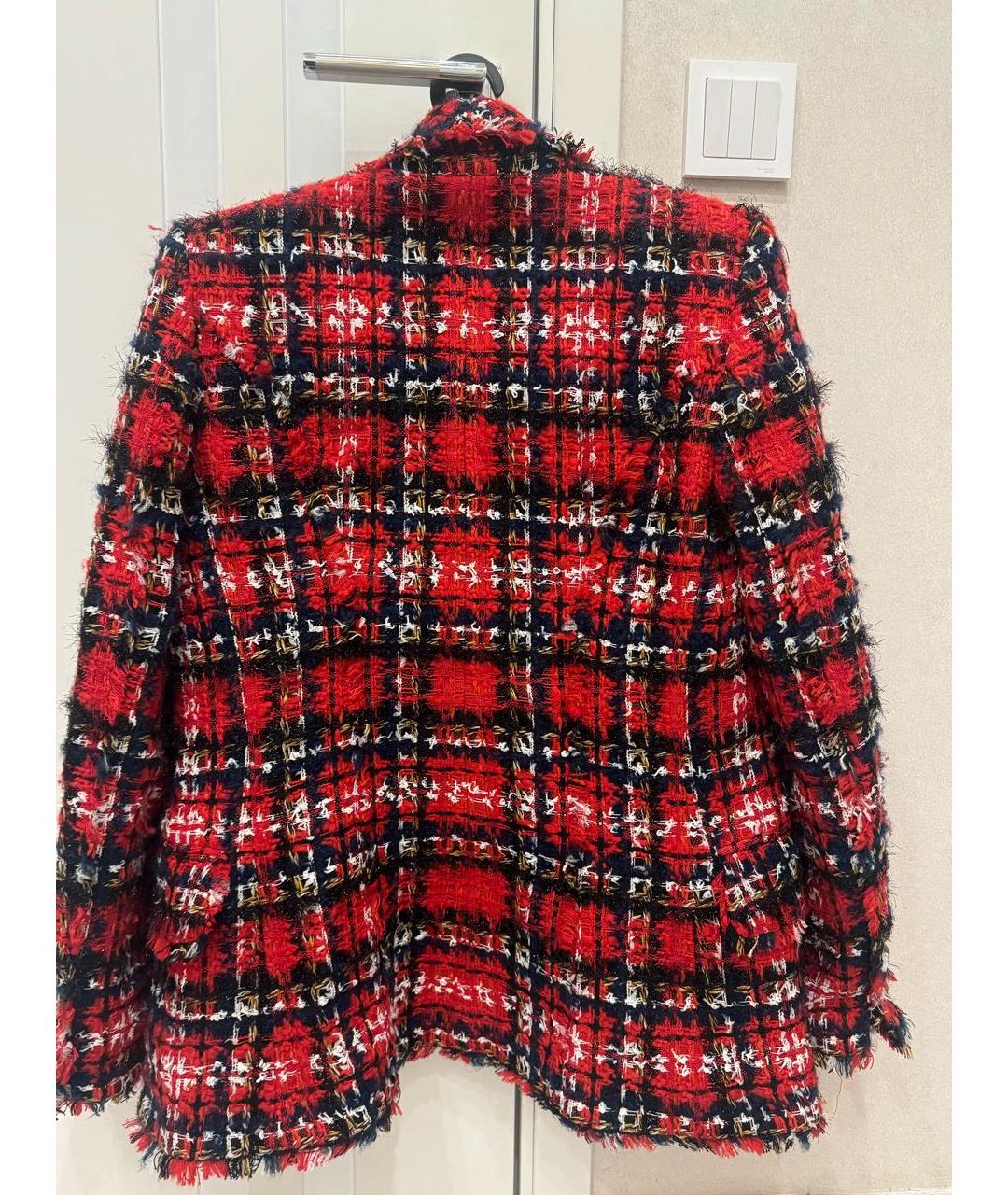 BALMAIN Бордовый шерстяной жакет/пиджак, фото 2