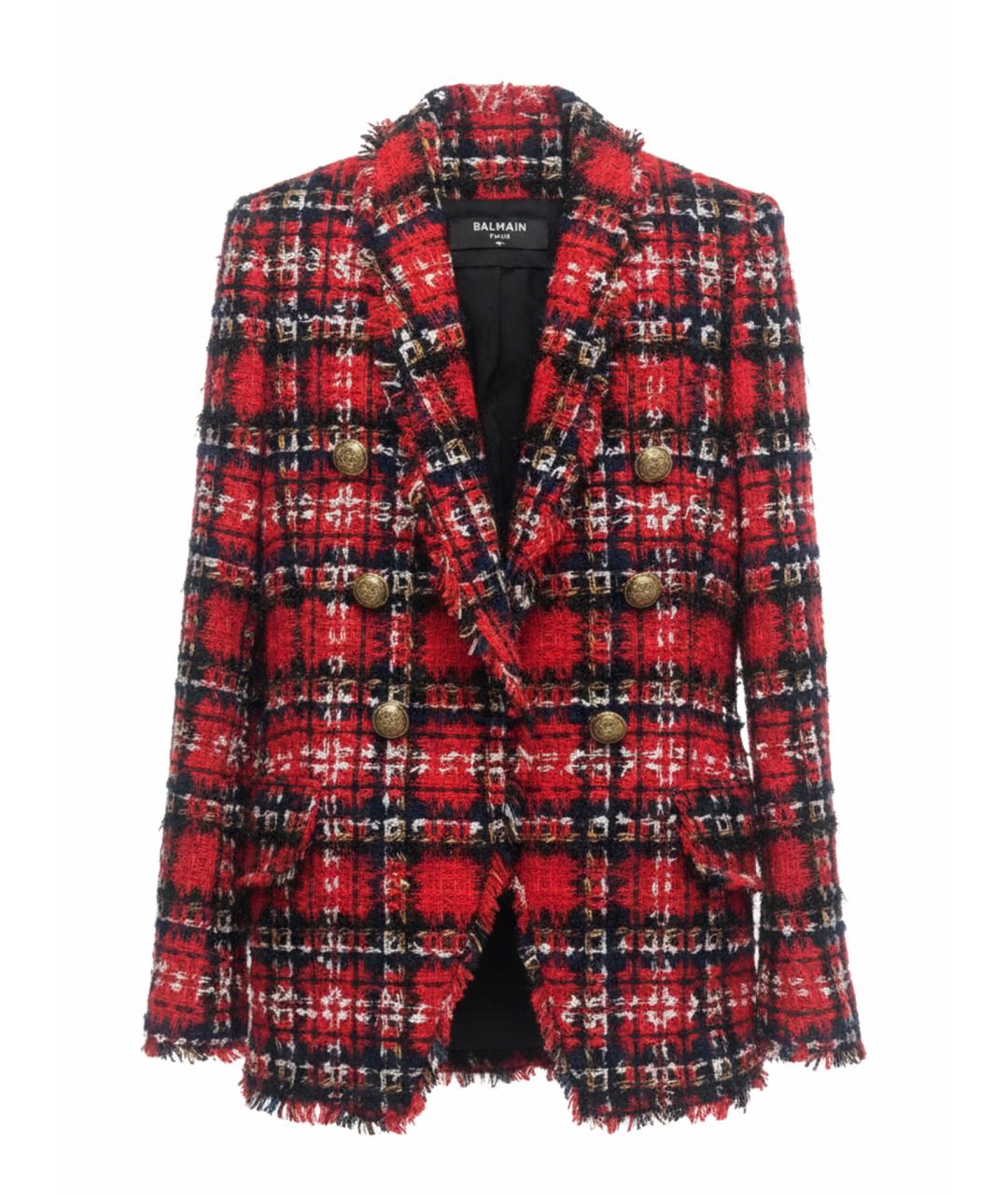 BALMAIN Бордовый шерстяной жакет/пиджак, фото 1