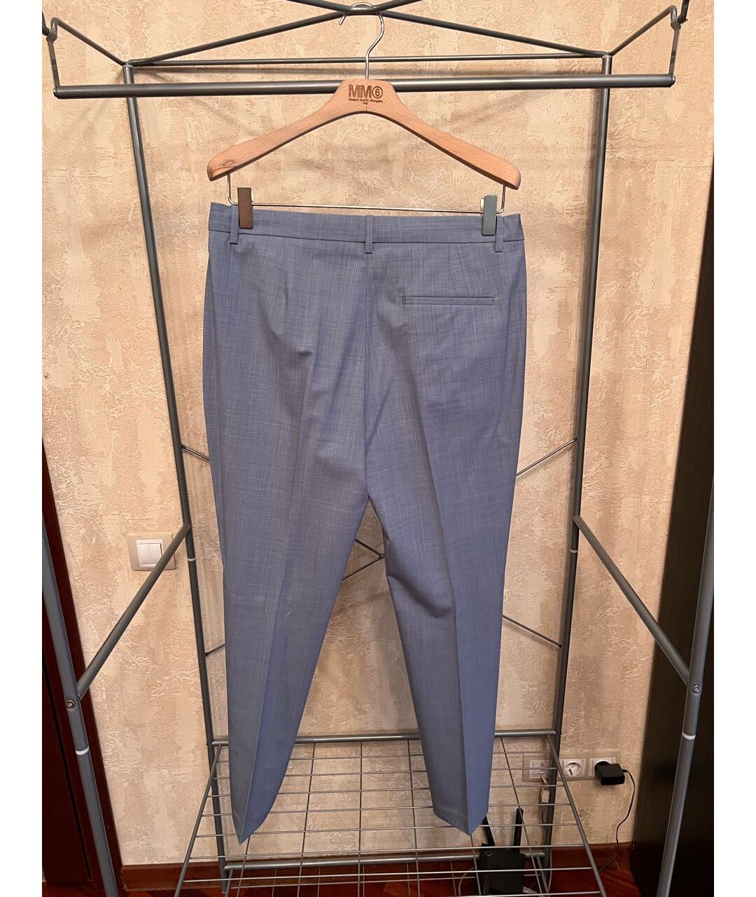 THEORY Голубые хлопковые прямые брюки, фото 2