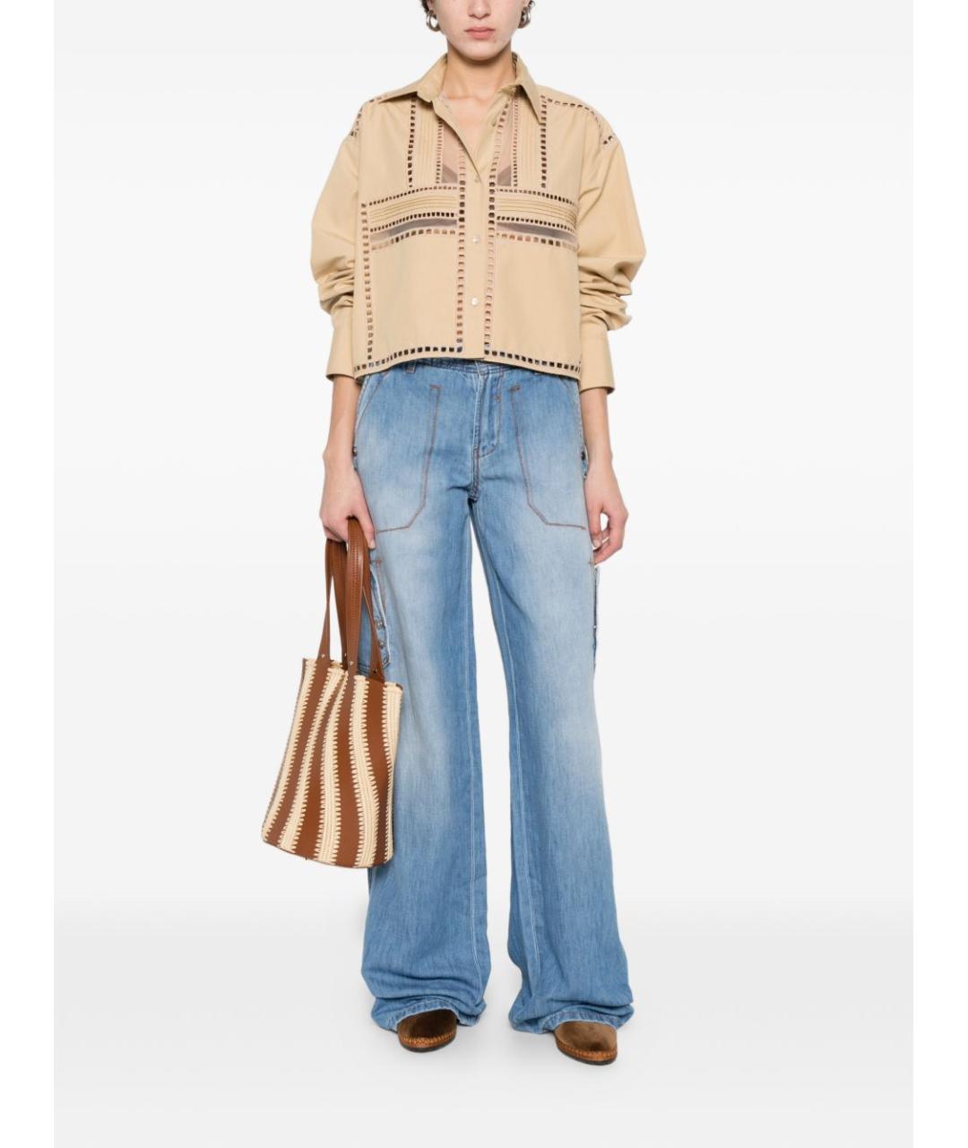 ERMANNO SCERVINO Синие хлопковые прямые джинсы, фото 5