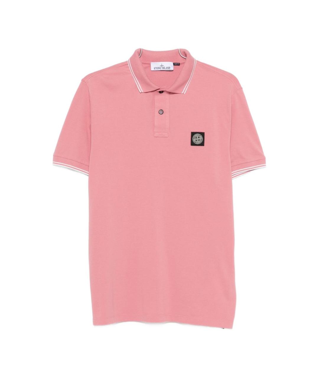 STONE ISLAND Розовая хлопковая футболка, фото 1