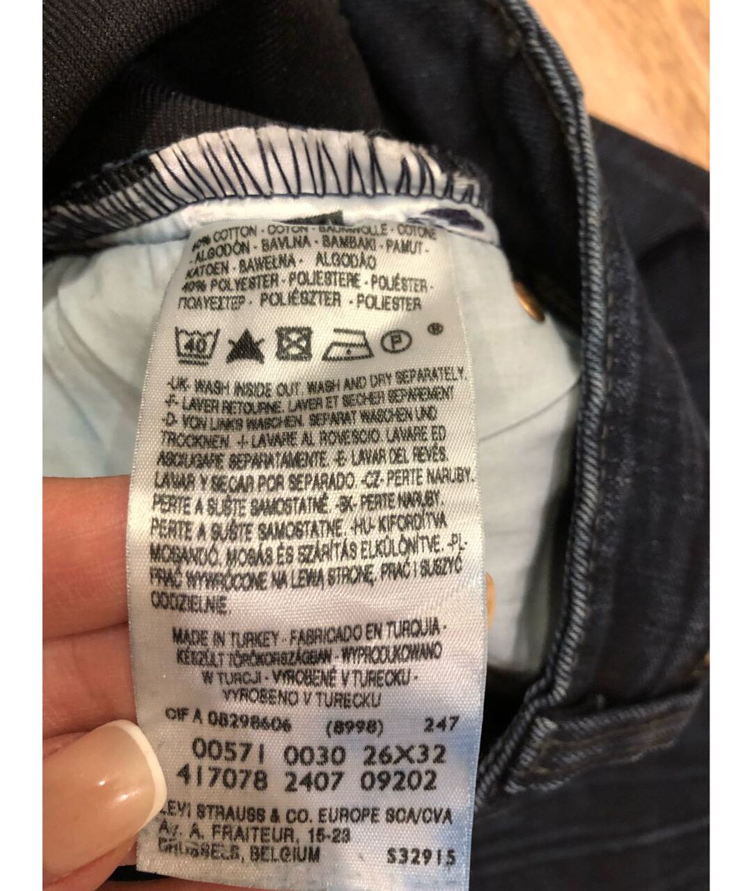 LEVI'S Темно-синие хлопковые джинсы слим, фото 6