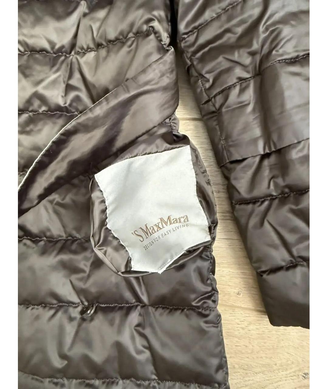 'S MAX MARA Коричневое полиэстеровое пальто, фото 2