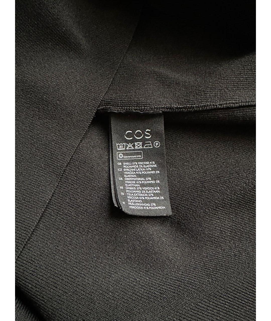 COS Черное вискозное коктейльное платье, фото 4